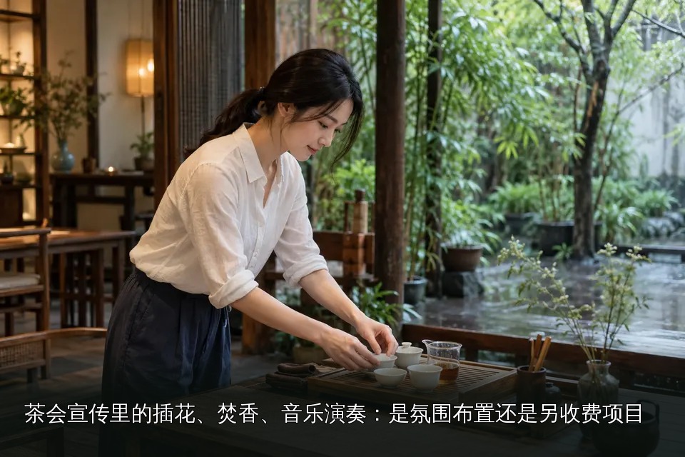 年轻女性品茶主题图｜成都·庭院茶席布置